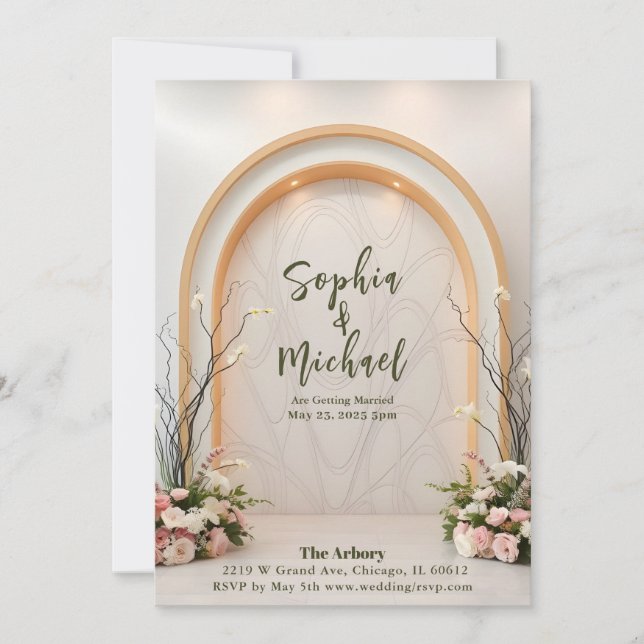 Wedding Backdrop Magazine Cover Invitation (Front)
