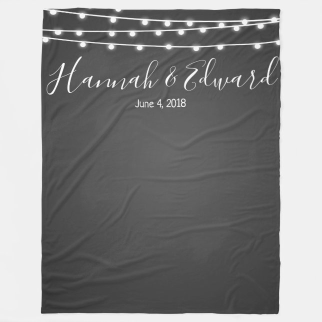 Wedding backdrop photo background chalkboard fleece blanket (Front)