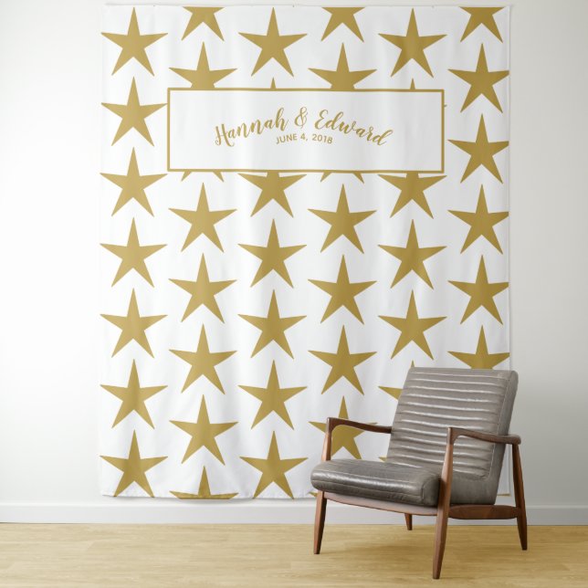 Wedding backdrop, photo prop, custom gold & white (In Situ)