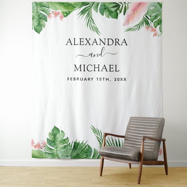 Wedding Backdrop - Tropical Floral Photo Booth (In Situ)