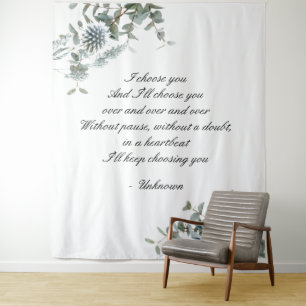 Wedding backdrop Wedding Tapestry Blue Floral