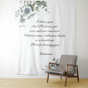 Wedding backdrop Wedding Tapestry Blue Floral