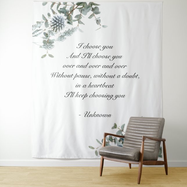 Wedding backdrop | Wedding Tapestry | Blue Floral (In Situ)