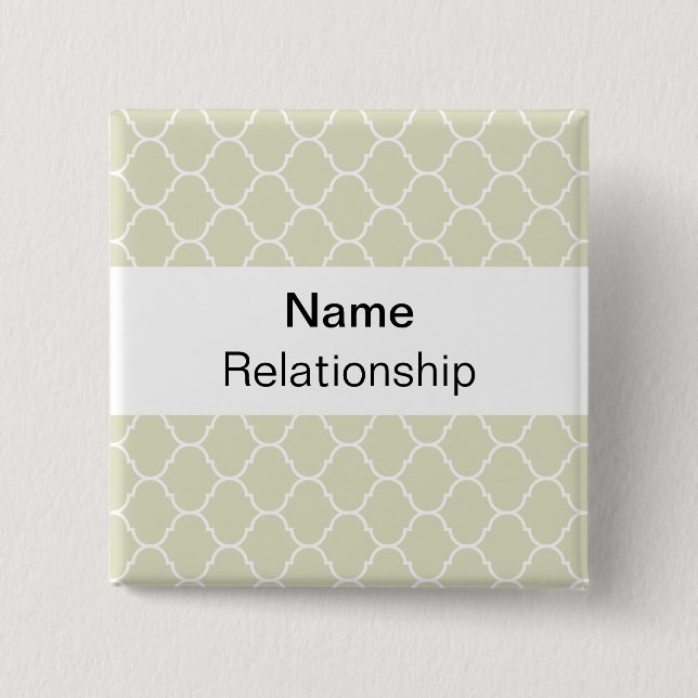 Wedding Badge (sans serif) Pinback Button (Front)