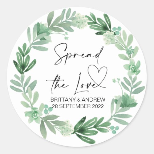 Wedding Bag Favor Spread the Love Succulents Classic Round Sticker