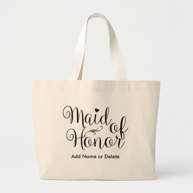 Wedding Bag Maid of Honor-Large Tote Canvas Tote (Front)