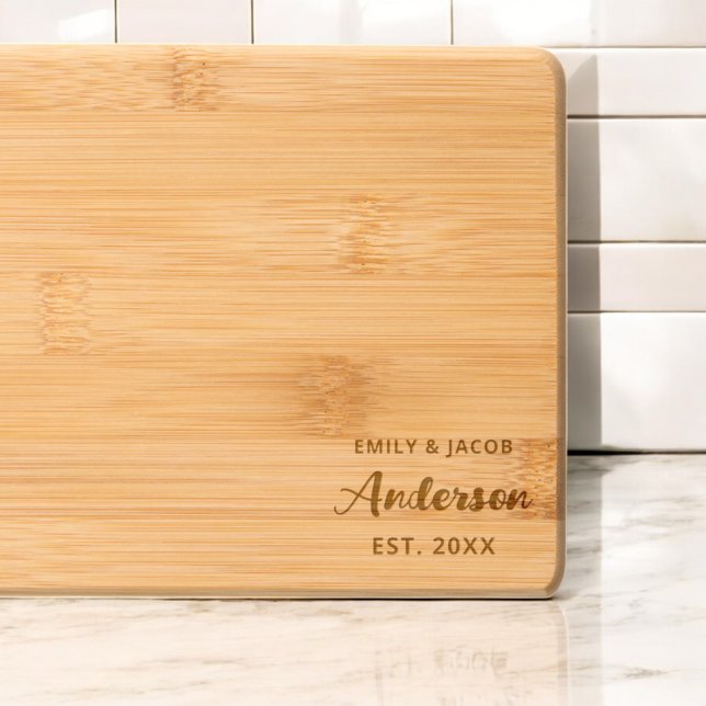 Wedding Bamboo Cutting Board with Family Name (Creator Uploaded)