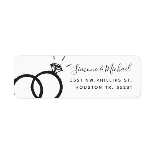 Wedding Bands  Black and White Address Label