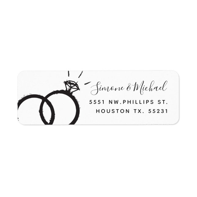 Wedding Bands | Black and White Address Label (Front)