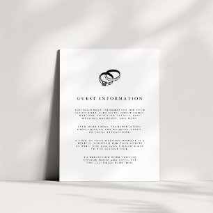Wedding Bands Black and White Guest Details Enclosure Card