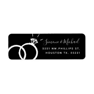 Wedding Bands   Custom Black Address Label