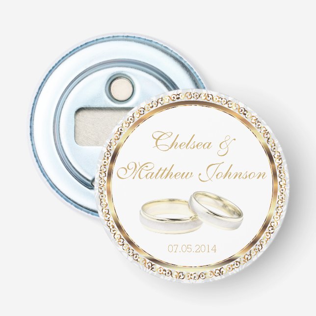 Wedding Bands for the Bride and Groom Bottle Opener (Front)