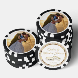Wedding Bands For The Bride And Groom Poker Chips at Zazzle