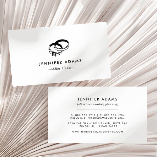 Wedding Bands  Modern Wedding Planner Business Card