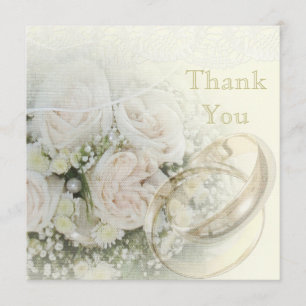 Wedding Bands, Roses, Doves & Lace Thank You