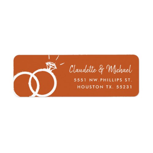 Wedding Bands  Script  Terracotta Orange Label