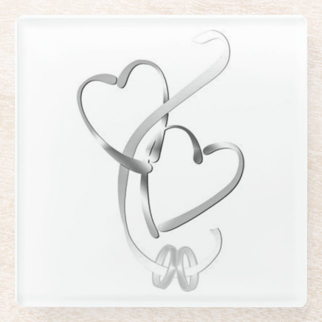 "WEDDING BANDS WITH HEART" COASTER (Front)