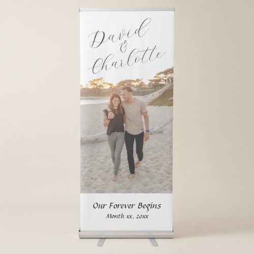 Wedding Banner Couples Photo With Names Retractable Banner