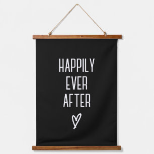 Wedding Banner - Happily Ever After- Heart- Love H Hanging Tapestry