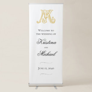 Wedding Banner KM Monogram or MK Monogram