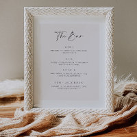 Wedding Bar Menu Drink Sign Reception Decor Poster