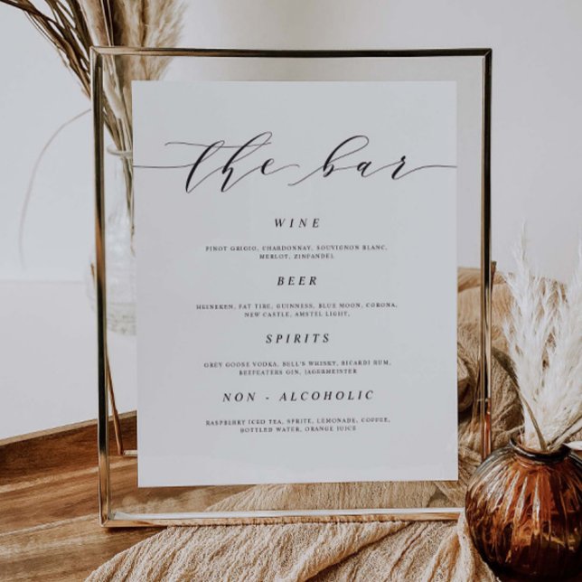 Wedding Bar Menu Drink Sign Reception Decor S105 (Creator Uploaded)