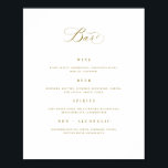 Wedding Bar Menu Drink Sign Reception Poster<br><div class="desc">Our paper drink menu bar sign is perfect to add to a frame to display at the bar. Guests can choose which drinks to order at your event. This item is part of our Goldie collection G100,  please shop our store for matching products.</div>