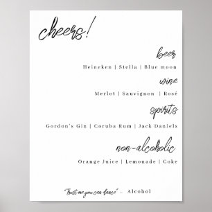 Wedding bar menu - modern elegance (alternative) poster