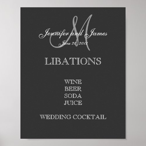 Wedding Bar Menu Poster