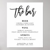 Wedding Bar Drinks Menu Elegant Signature Drinks Poster