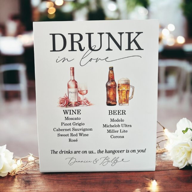 Wedding Bar Menu Sign For Wine and Beer (Creator Uploaded)