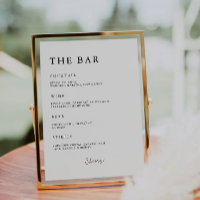 Wedding Bar Menu Sign Template,