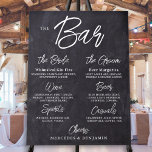 Wedding Bar Personalized Chalkboard Drinks Menu  Foam Board<br><div class="desc">the BAR ! Handwritten elegant calligraphy, this wedding bar menu and signature drink bar sign features two cocktails 'the Bride' and 'the Groom', personalized with your drinks of choice, and four other alcohol beverage choices 'Beer', 'Wine', 'Spirits', and 'Non-Alcoholic'. Customize this elegant wedding sign with your names, bar menu and...</div>