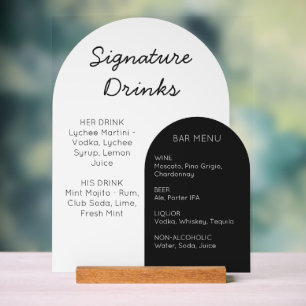 Wedding Bar Sign - Custom Arch Acrylic Display