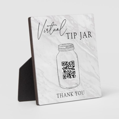 Wedding Bar Virtual Tip Jar QR Code Sign Plaque