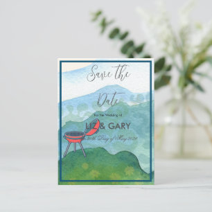 Wedding Barbecue Watercolor- Save the Date Postcard