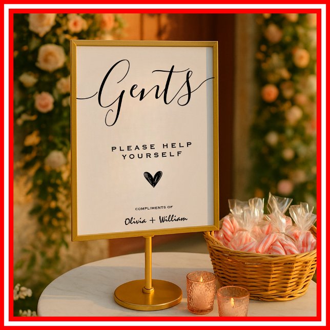 Wedding Bathroom Sign Modern Elegant Minimalist (Creator Uploaded)