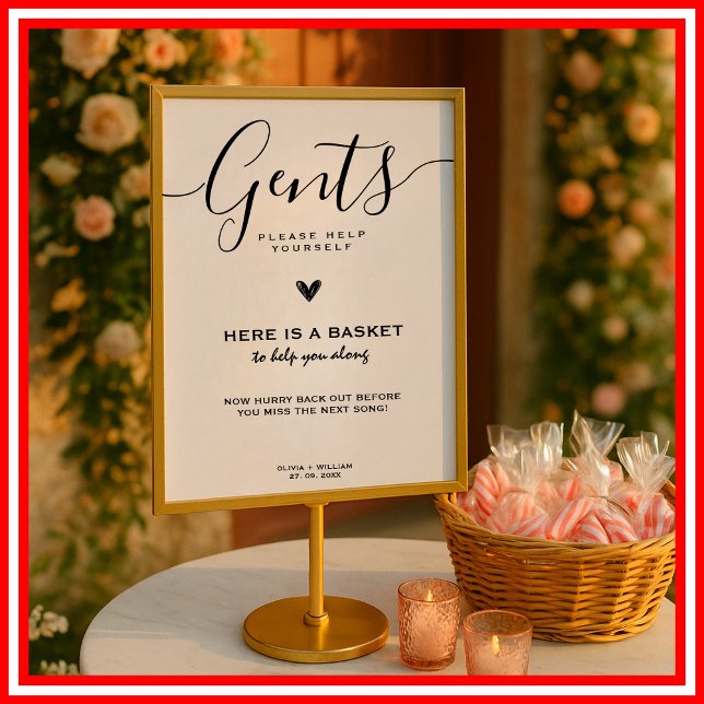 Wedding Bathroom Sign Modern Elegant Minimalist (Creator Uploaded)