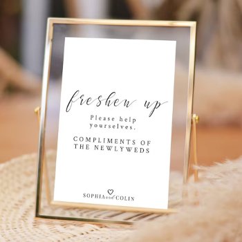 Wedding Bathroom Sign Template by YoureJustRightWedCo at Zazzle