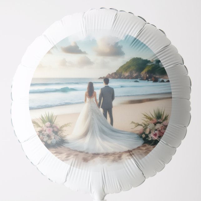 Wedding Beach Couple Balloon (Front)