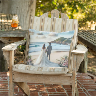 Wedding Beach Couple Outdoor Pillow