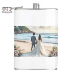 Wedding Beach Couples Flask