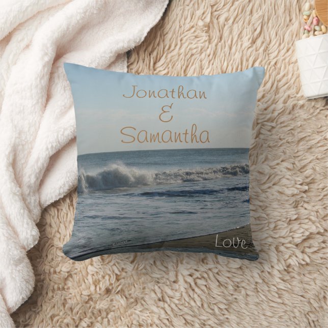 Wedding Beach Sand Ocean Love Throw Throw Pillow (Blanket)