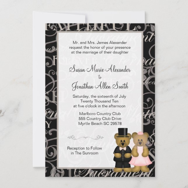 Wedding Bears Inivtations Invitation (Front)