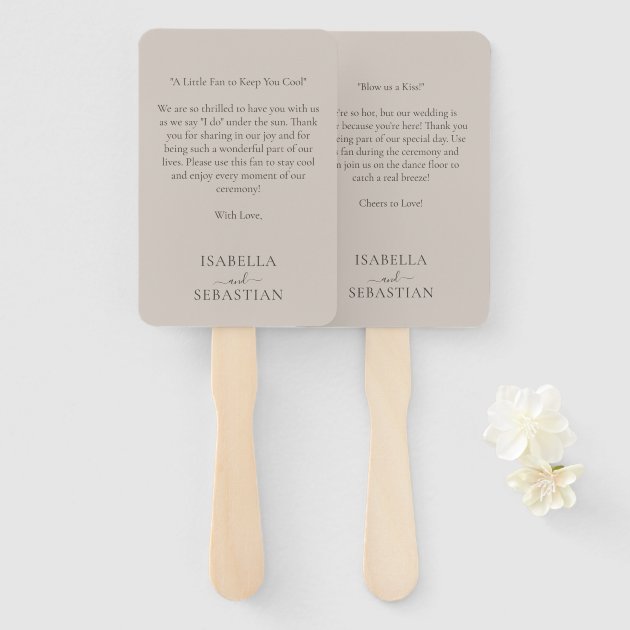 Wedding Beige Love Fun Quote Hand Fan