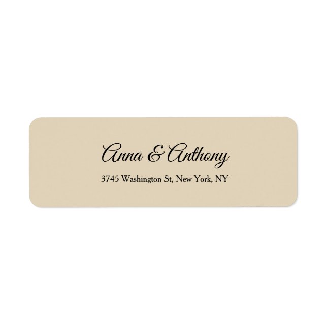 Wedding Beige Professional Creative Elegant Plain Label (Front)
