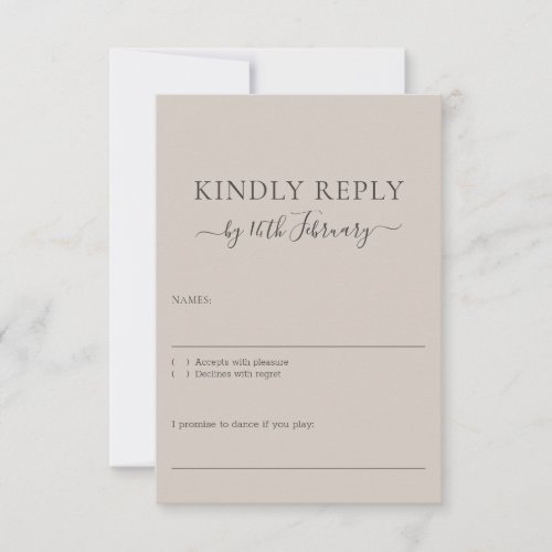 Wedding Beige Signature Soft Kindly Reply