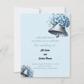 Wedding Bells Blue Hydrangea Invitation