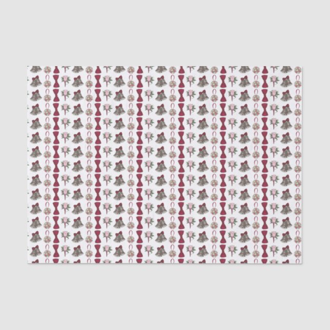Wedding Bells Bridal Rose Flower Bowtie Tissue Paper (Front)