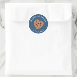Wedding Bells Cookies   Blue And White Cookie Bags Classic Round Sticker